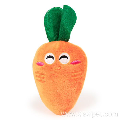 Vegetable series plush carrot dog toy with sound